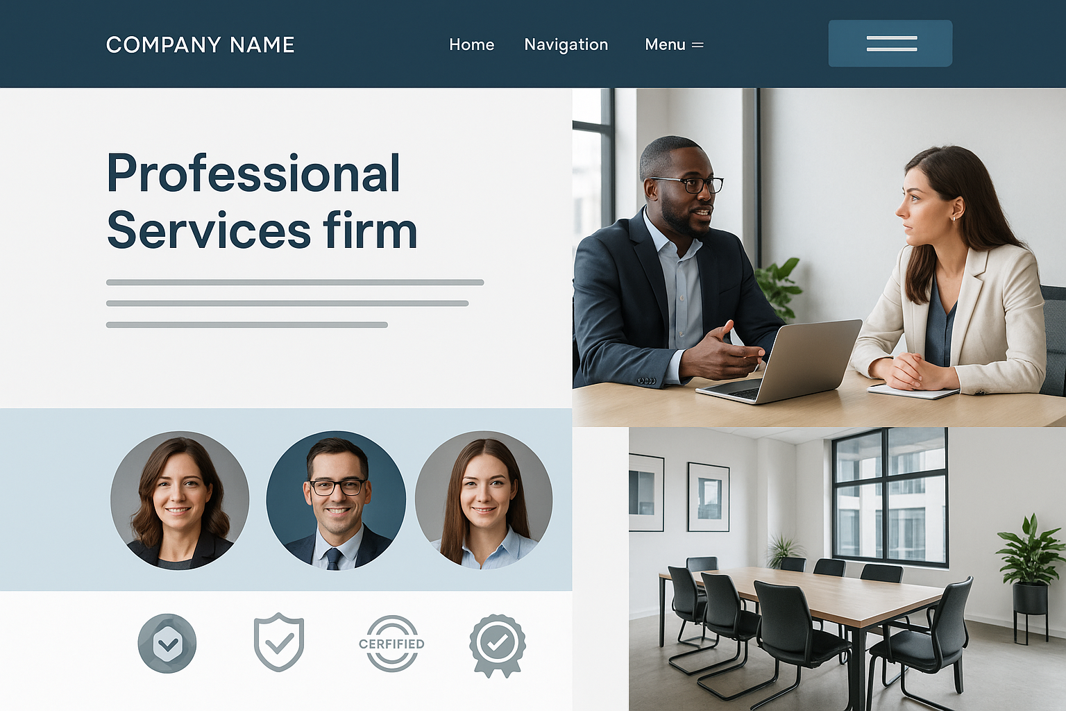 Professional Services website preview